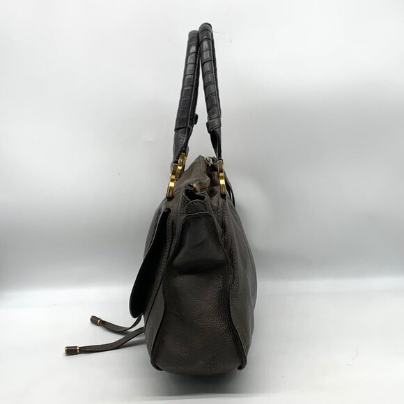 Chloé Gray Calf Leather Marcie Small Double Carry Satchel Bag - Picture 4 of 12